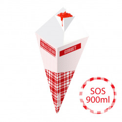 Take Away-Friendly Fry Cone with Sauce Cup 900ml / 500g – 500pcs - French Fry Packaging