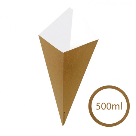 Eco-Friendly Fry Cone 500ml / 400g - 500pcs - French Fry Packaging - 1