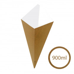 Eco-Friendly Fry Cone 900ml / 500g - 500pcs - French Fry Packaging