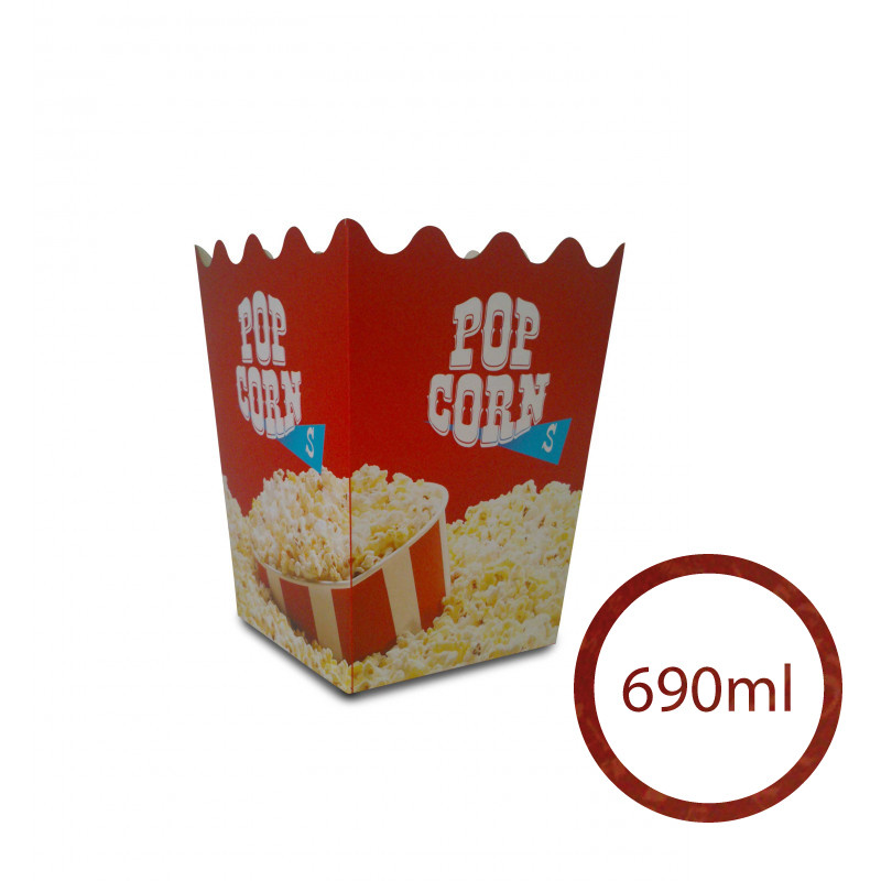Popcorn  S - 690ml CORNET 500 SZT. - pudełka na popcorn nadruk