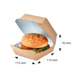 HAMBURGER DUŻY EKO 150x150x80mm  H-102 – 100szt. - opakowanie na hamburgera – box zamykany szczękowy