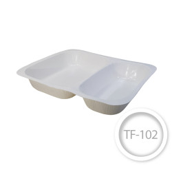 White eco welding container –  TF-101 – two piece molded tray 230x180x40mm