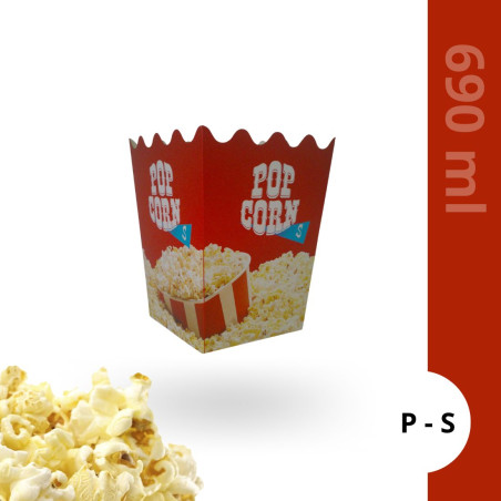 Popcorn  S - 690ml CORNET 500 SZT. - pudełka na popcorn nadruk - 1