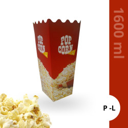 Popcorn  L - 1600ml CORNET  500 SZT. - PUDEŁKA NA POPCORN NADRUK