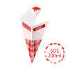 Take Away-Friendly Fry Cone with Sauce Cup 200ml/150g - 500pcs - French Fry Packaging